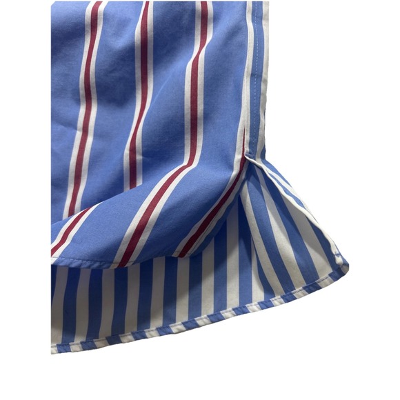 Lands End‎ Women's Red/White/Blue Vertical  Striped Button Up, Sz 18, 3/4 Length - Picture 2 of 9